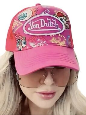 Von Dutch Pink Eyeball Trucker Hat